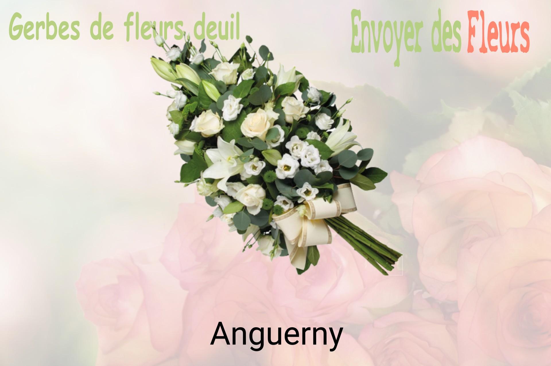 Gerbe de fleurs de deuil livrée à Anguerny